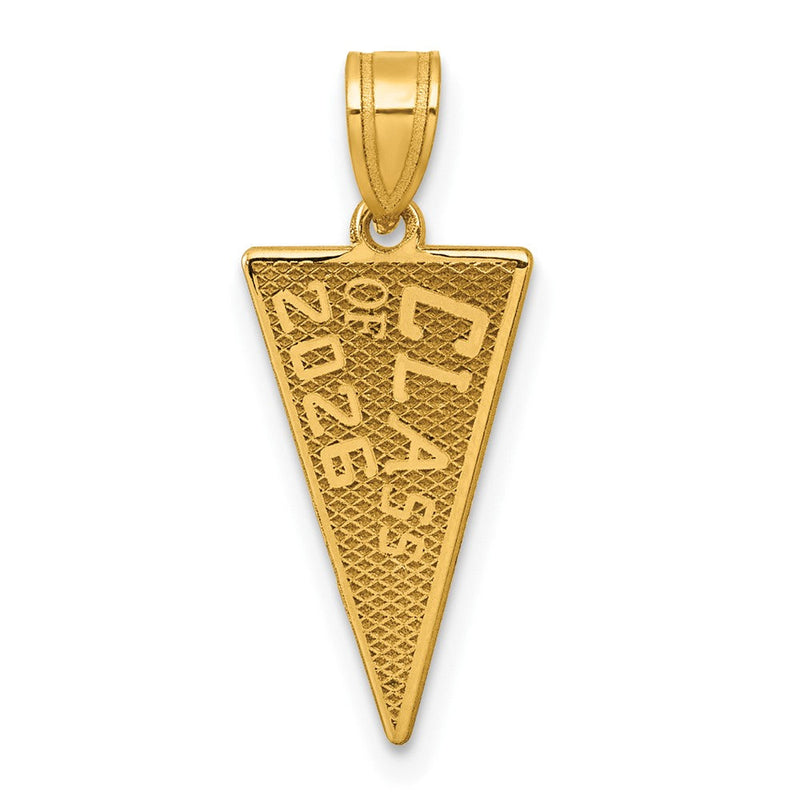 10K Gelbgold 10K Class Of 2026 Rally Flag / Abschluss Charm