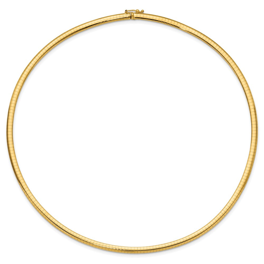 10K Gelbgold 4mm Gewölbt Omega Halskette