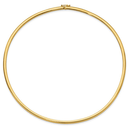 10K Gelbgold 4mm Gewölbt Omega Halskette