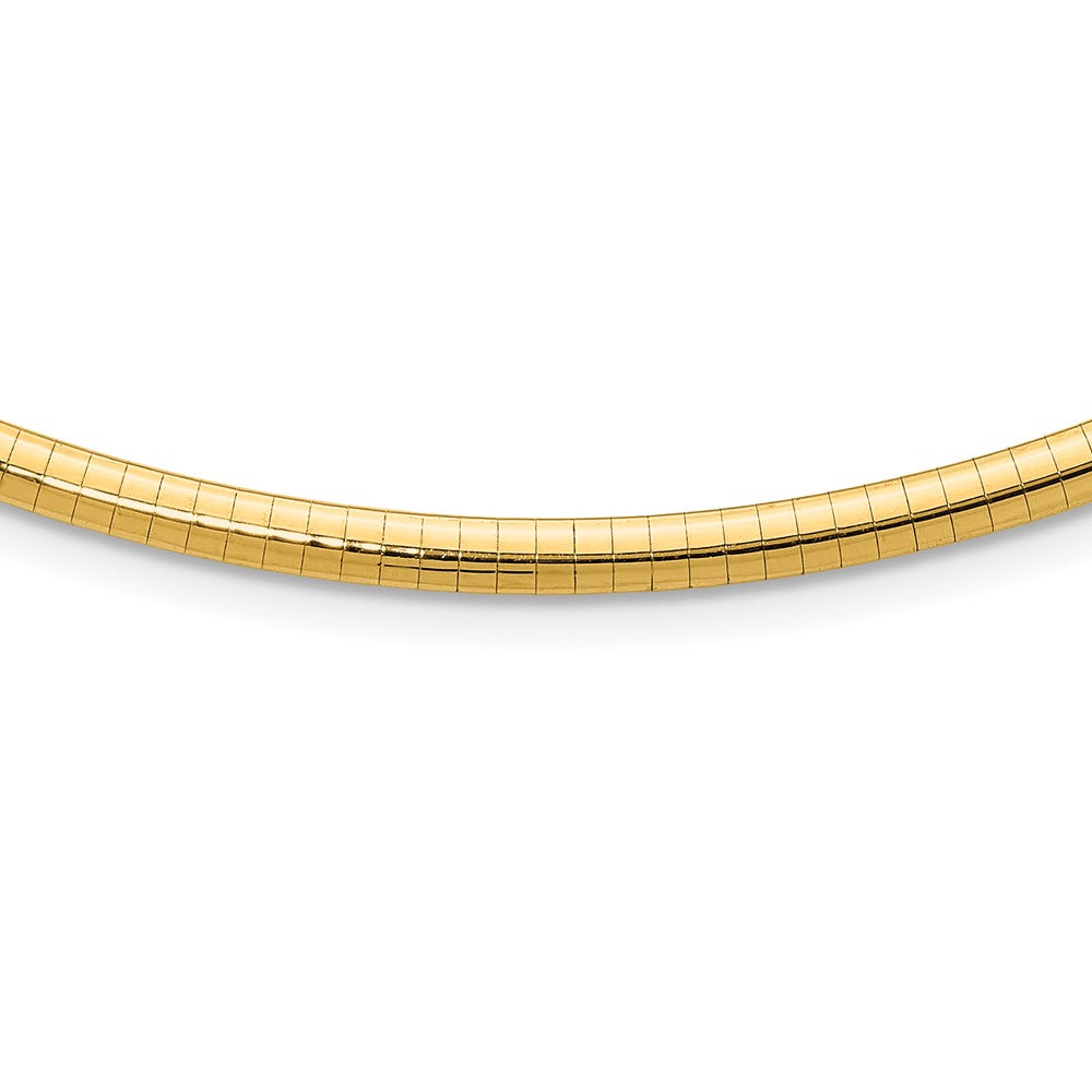 10K Gelbgold 4mm Gewölbt Omega Halskette