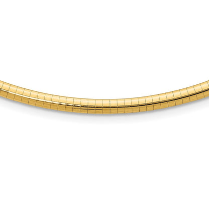 10K Gelbgold 4mm Gewölbt Omega Halskette