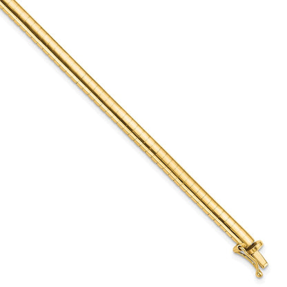 10K Gelbgold 4mm Gewölbt Omega Armband