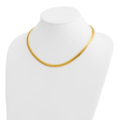 10K Gelbgold 6mm Gewölbt Omega Halskette