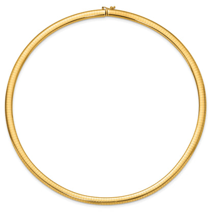 10K Gelbgold 6mm Gewölbt Omega Halskette