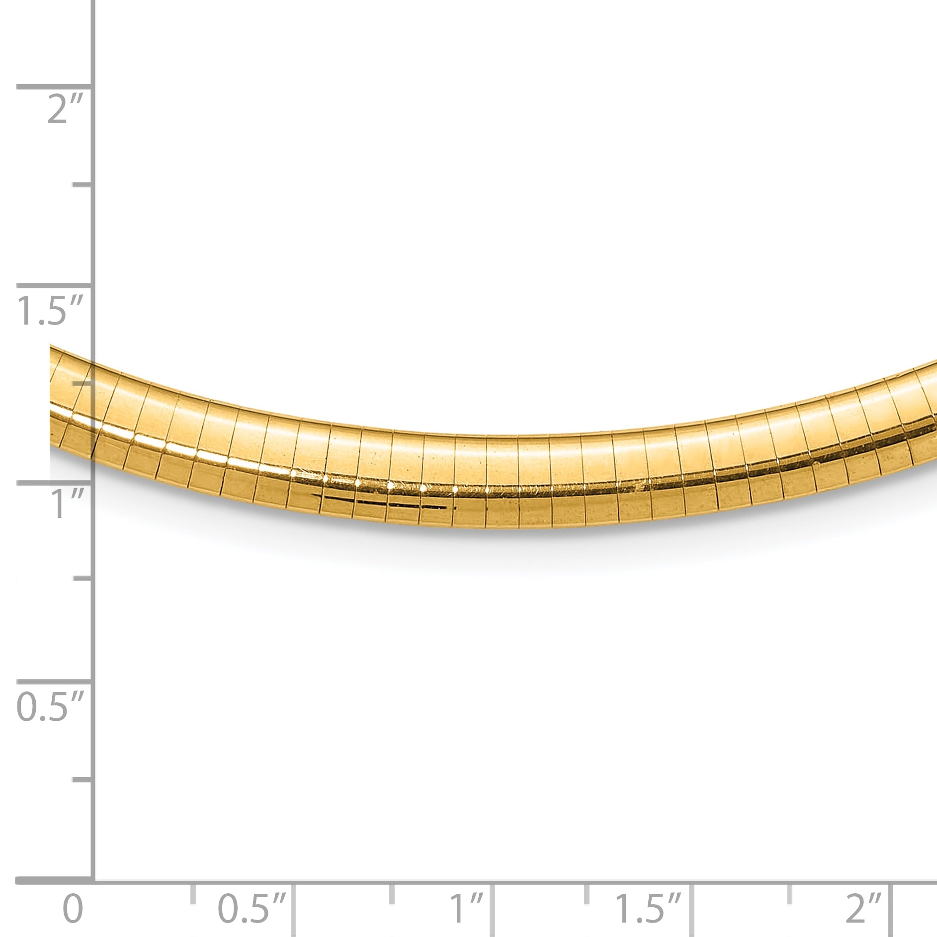10K Gelbgold 6mm Gewölbt Omega Halskette