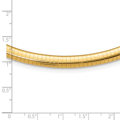 10K Gelbgold 6mm Gewölbt Omega Halskette
