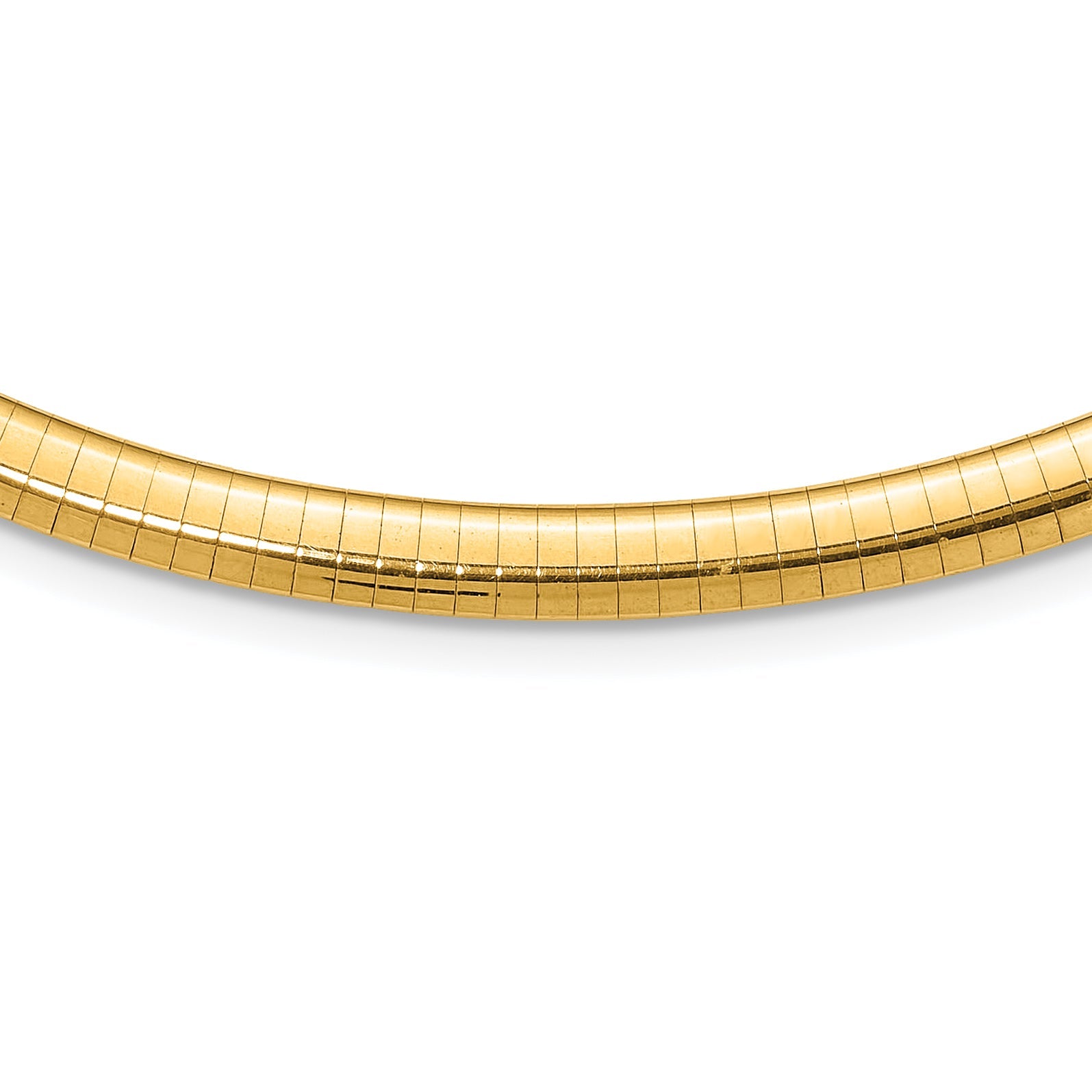 10K Gelbgold 6mm Gewölbt Omega Halskette