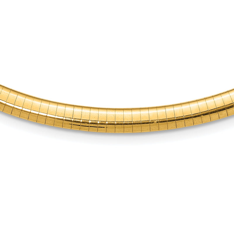 10K Gelbgold 6mm Gewölbt Omega Halskette