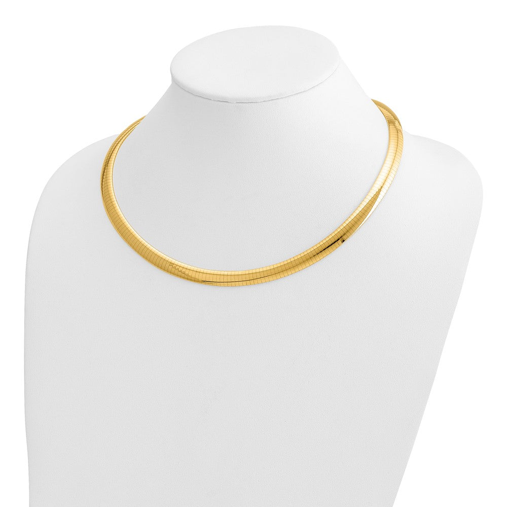 10K Gelbgold 8mm Gewölbt Omega Halskette