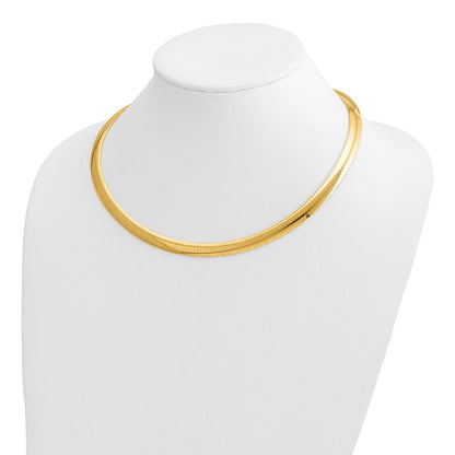 10K Gelbgold 8mm Gewölbt Omega Halskette