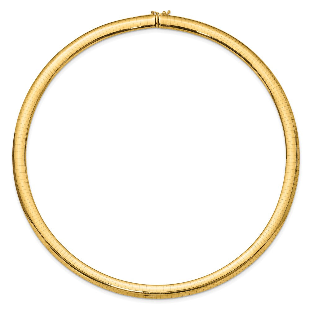 10K Gelbgold 8mm Gewölbt Omega Halskette