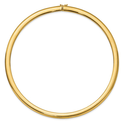 10K Gelbgold 8mm Gewölbt Omega Halskette
