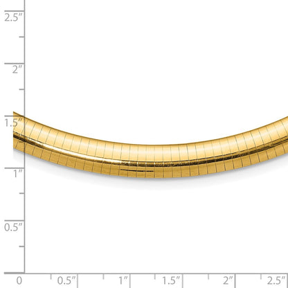 10K Gelbgold 8mm Gewölbt Omega Halskette