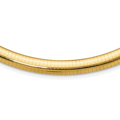 10K Gelbgold 8mm Gewölbt Omega Halskette