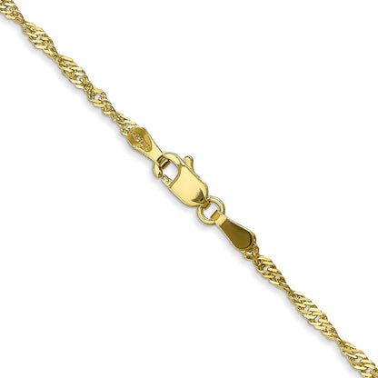 10K Gelbgold 1.7mm Singapurkette Halskette