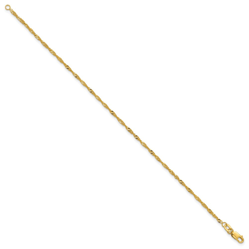 10K Gelbgold 1.7mm Singapurkette Gliederarmband