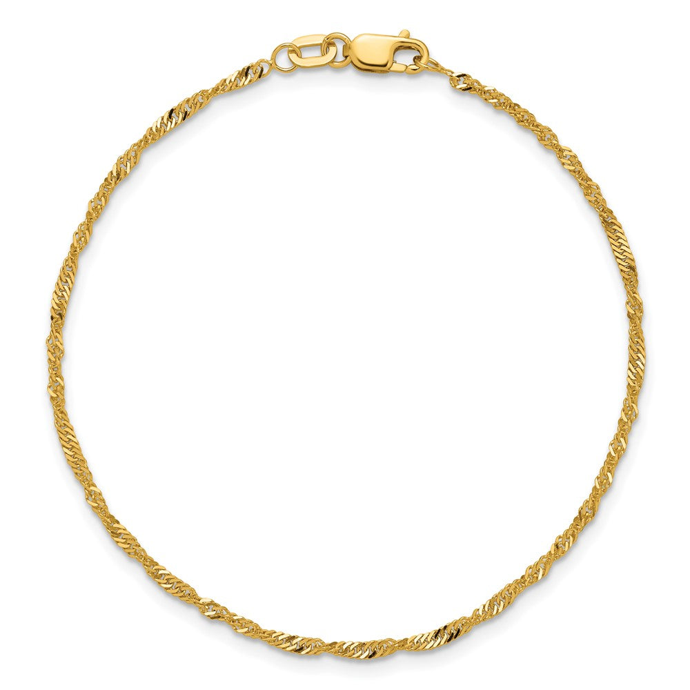 10K Gelbgold 1.7mm Singapurkette Gliederarmband