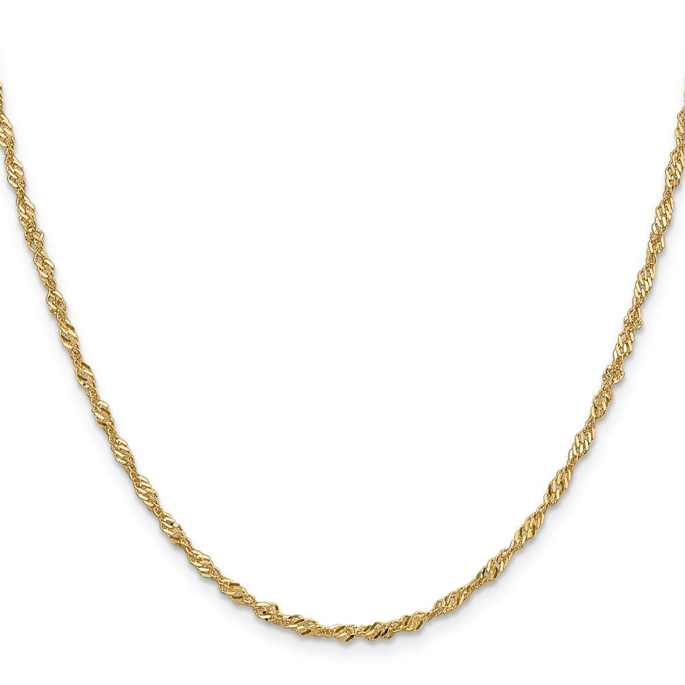10K Gelbgold 2mm Singapurkette Halskette