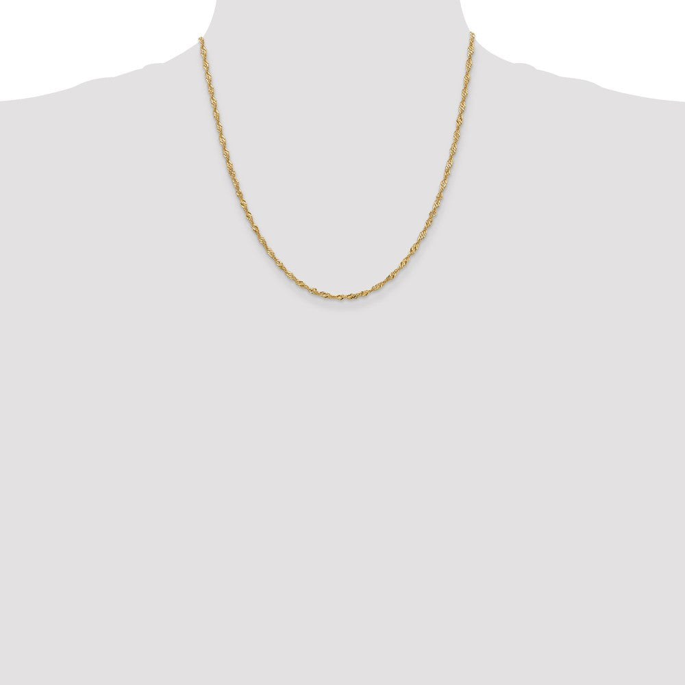 10K Gelbgold 2mm Singapurkette Halskette