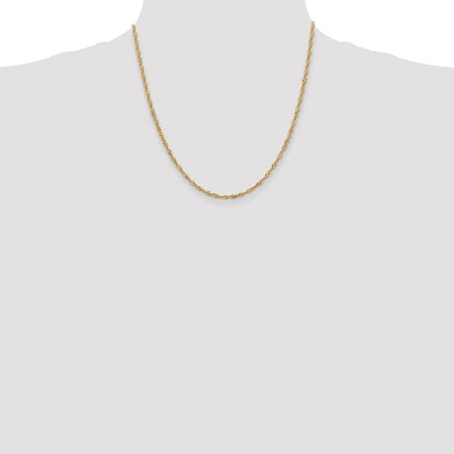 10K Gelbgold 2mm Singapurkette Halskette
