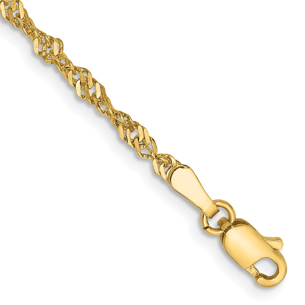 10K Gelbgold 2mm Singapurkette Gliederarmband