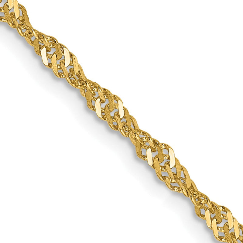 10K Gelbgold 2mm Singapurkette Halskette