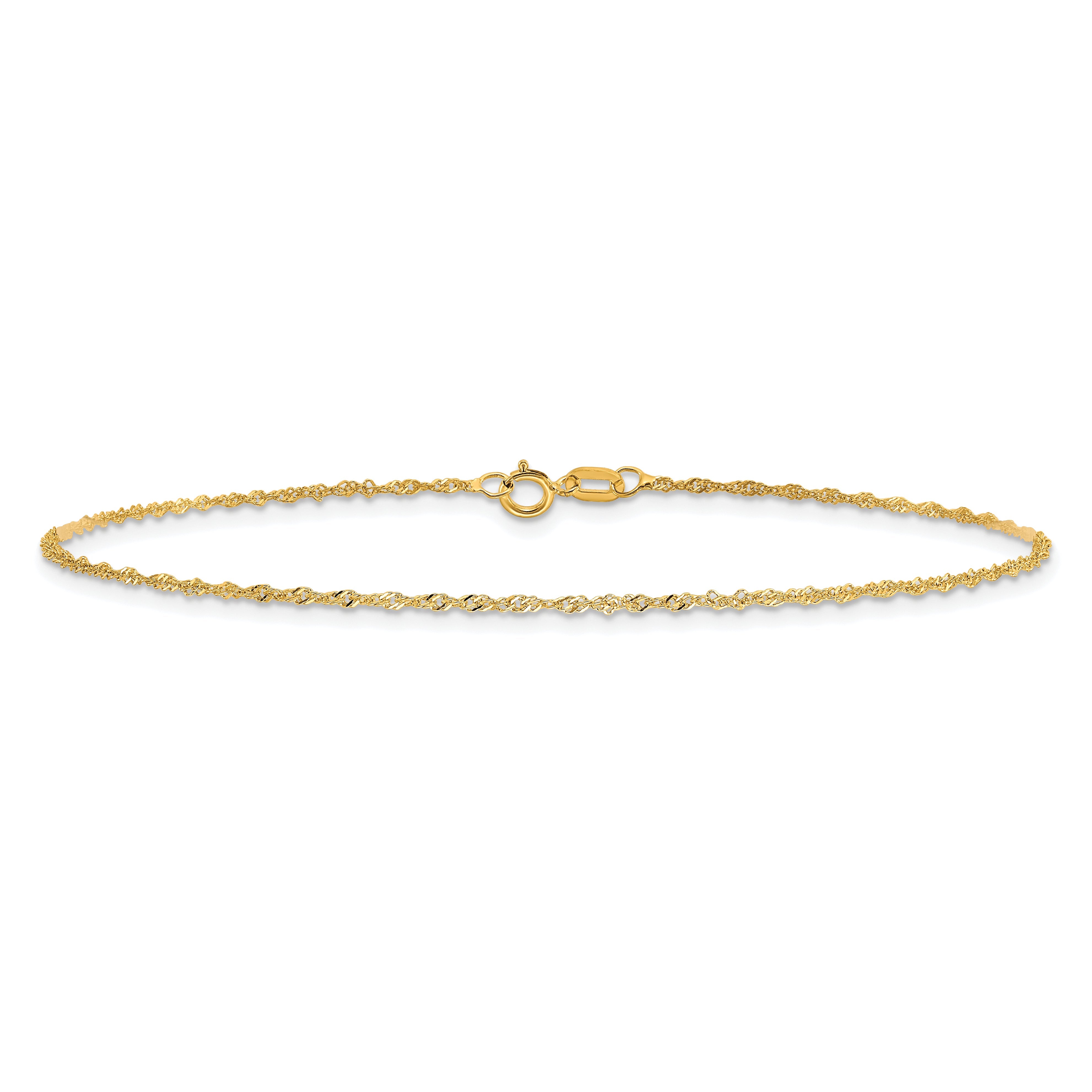 10K Gelbgold 1.1mm Singapurkette Gliederarmband