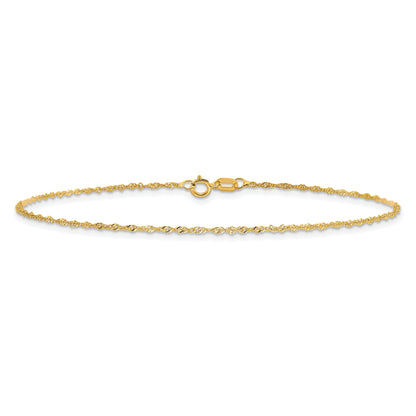 10K Gelbgold 1.1mm Singapurkette Gliederarmband