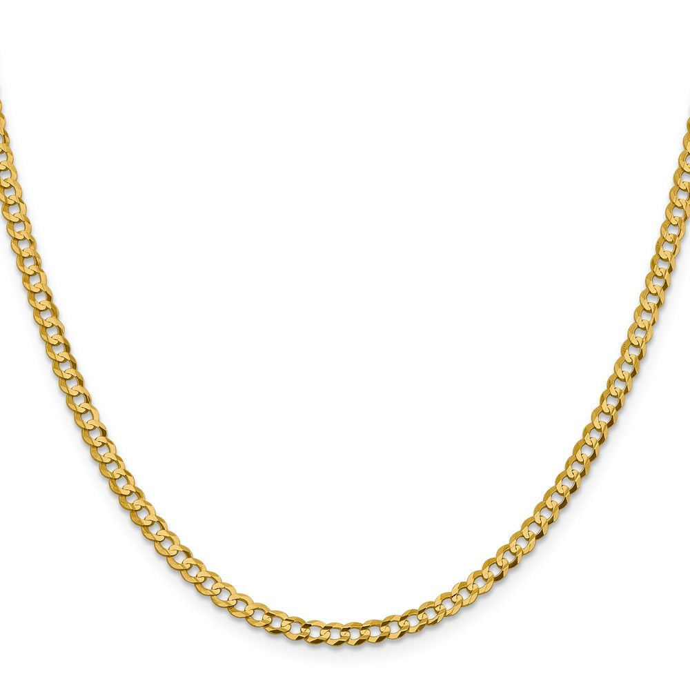 10K Gelbgold 3.7mm Leicht Flach Kubanisch Halskette