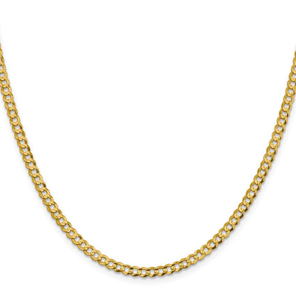 10K Gelbgold 3.7mm Leicht Flach Kubanisch Halskette