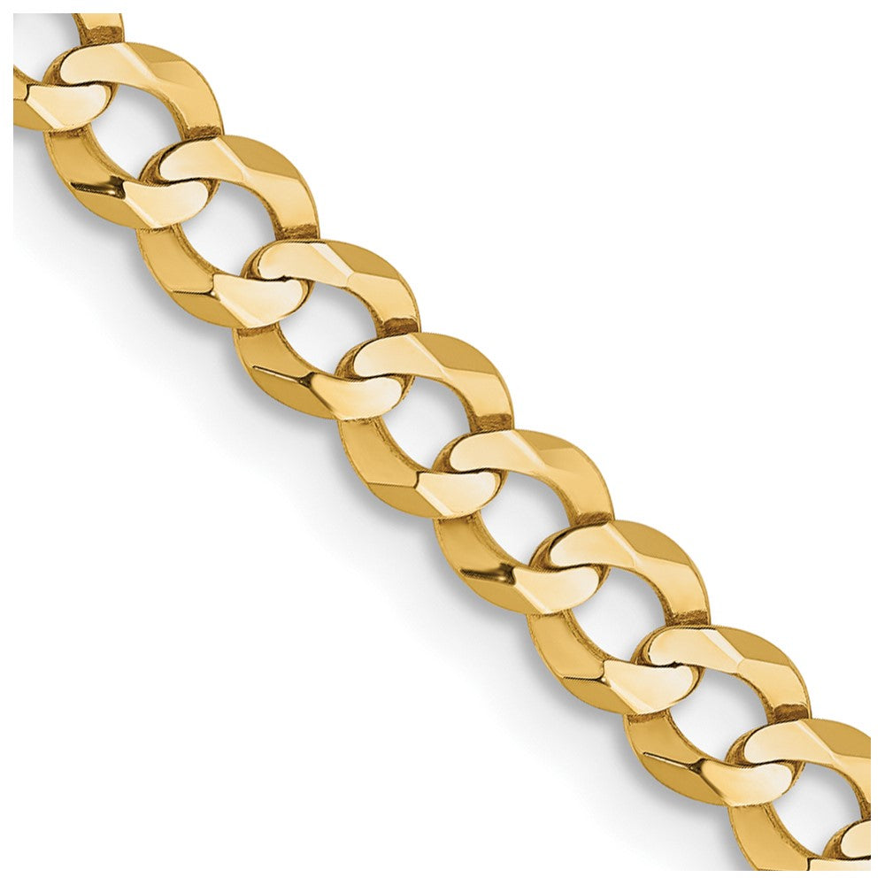 10K Gelbgold 3.7mm Leicht Flach Kubanisch Halskette