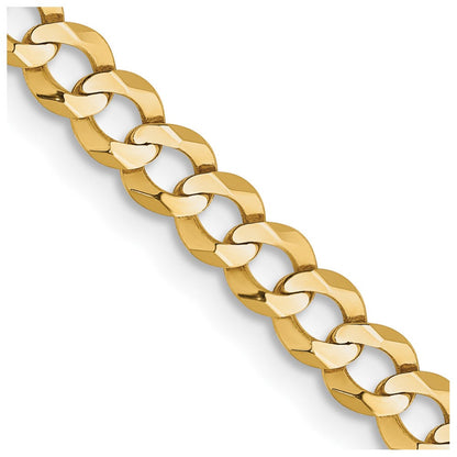 10K Gelbgold 3.7mm Leicht Flach Kubanisch Halskette