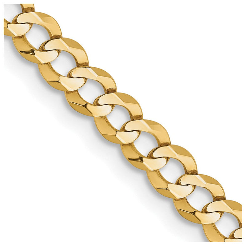 10K Gelbgold 3.7mm Leicht Flach Kubanisch Halskette