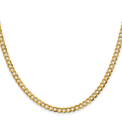 10K Gelbgold 4.7mm Leicht Flach Kubanisch Halskette