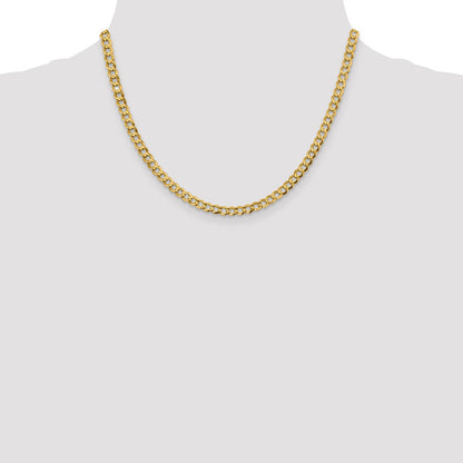 10K Gelbgold 4.7mm Leicht Flach Kubanisch Halskette