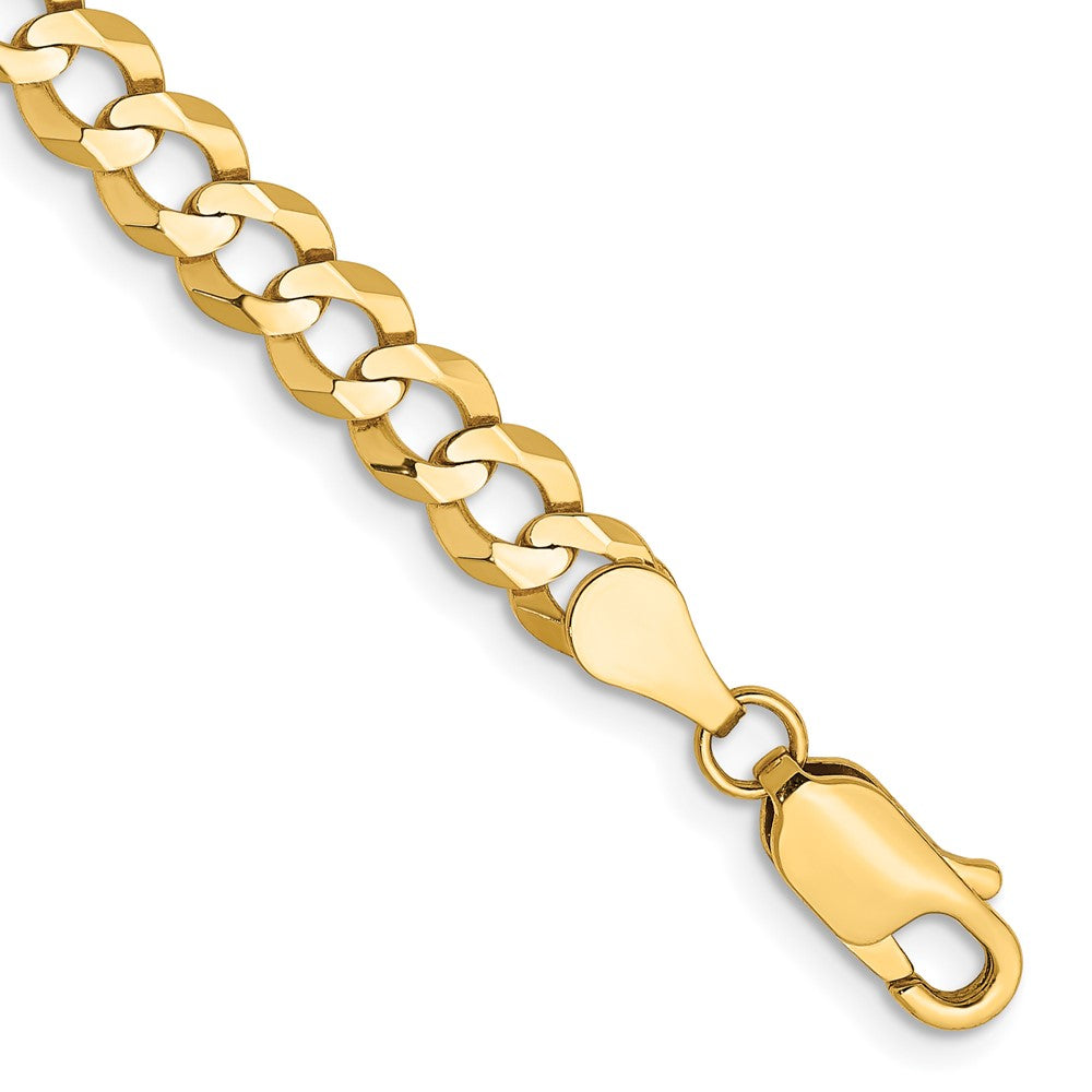 10K Gelbgold 4.7mm Leicht Flach Kubanisch Kette Fußkettchen