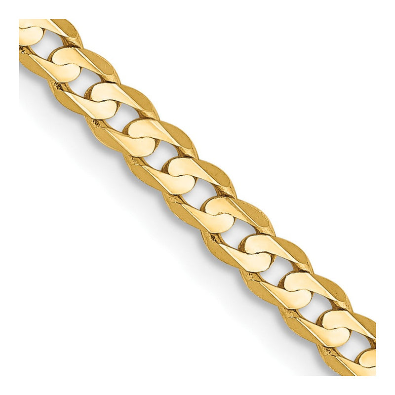 10K Gelbgold 3mm Offen Konkav Panzer Halskette