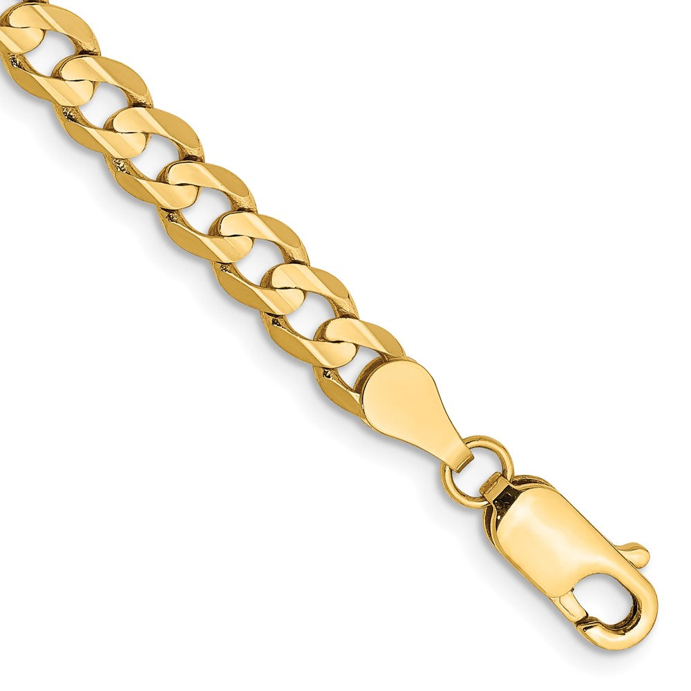10K Gelbgold 4.5mm Offen Konkav Panzer Gliederarmband