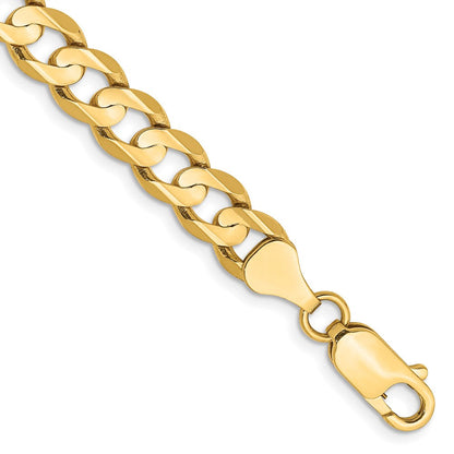 10K Gelbgold 6.75mm Offen Konkav Panzer Gliederarmband