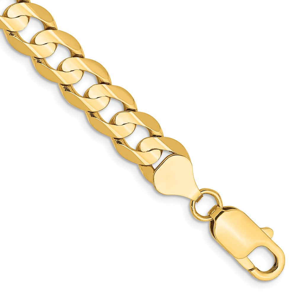 10K Gelbgold 7.5mm Offen Konkav Panzer Gliederarmband