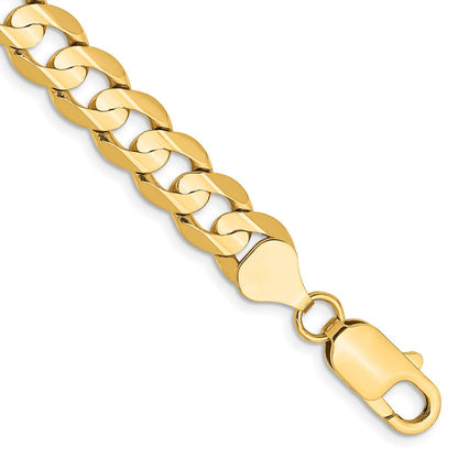 10K Gelbgold 7.5mm Offen Konkav Panzer Gliederarmband