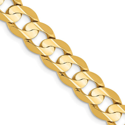 10K Gelbgold 7.5mm Offen Konkav Panzer Halskette