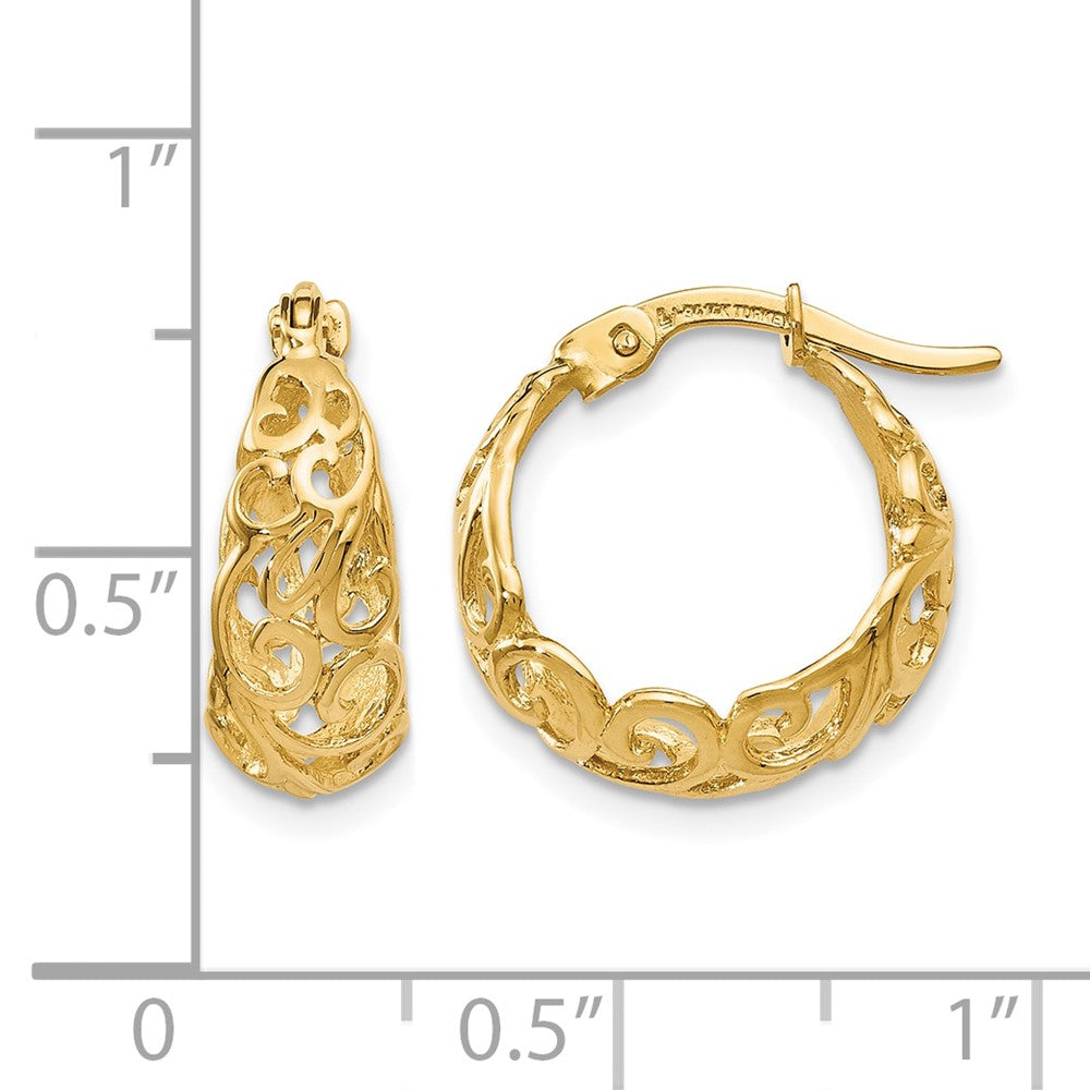 10K Gelbgold Poliert Klappbar Creolen