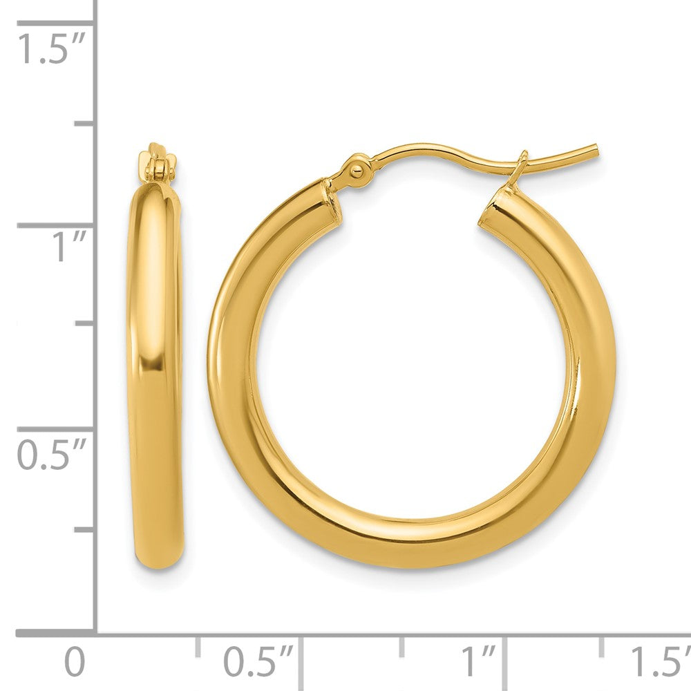 10K Gelbgold Poliert Klappbar Creolen