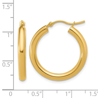 10K Gelbgold Poliert Klappbar Creolen