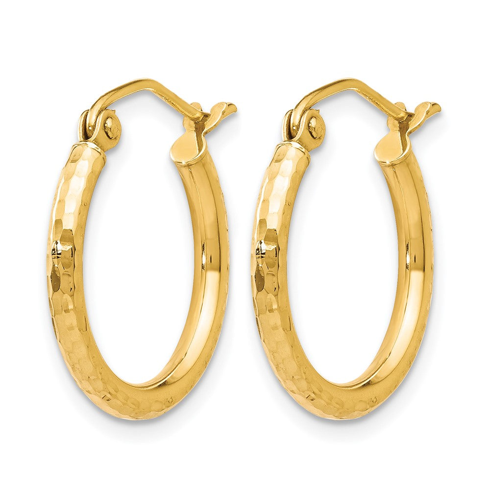 10K Gelbgold Diamantiert Klappbar Creolen