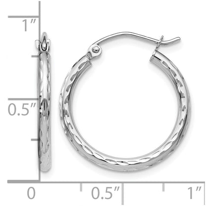 10K Weißgold Diamantiert Klappbar Creolen