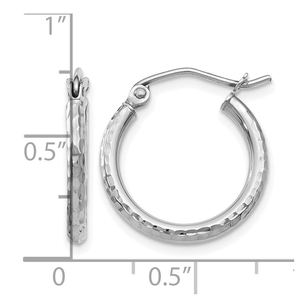 10K Weißgold Diamantiert Klappbar Creolen