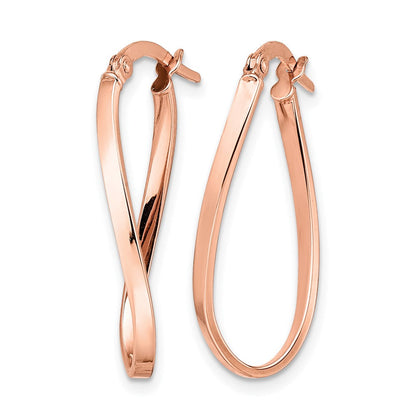 10K Roségold Poliert Klappbar Creolen