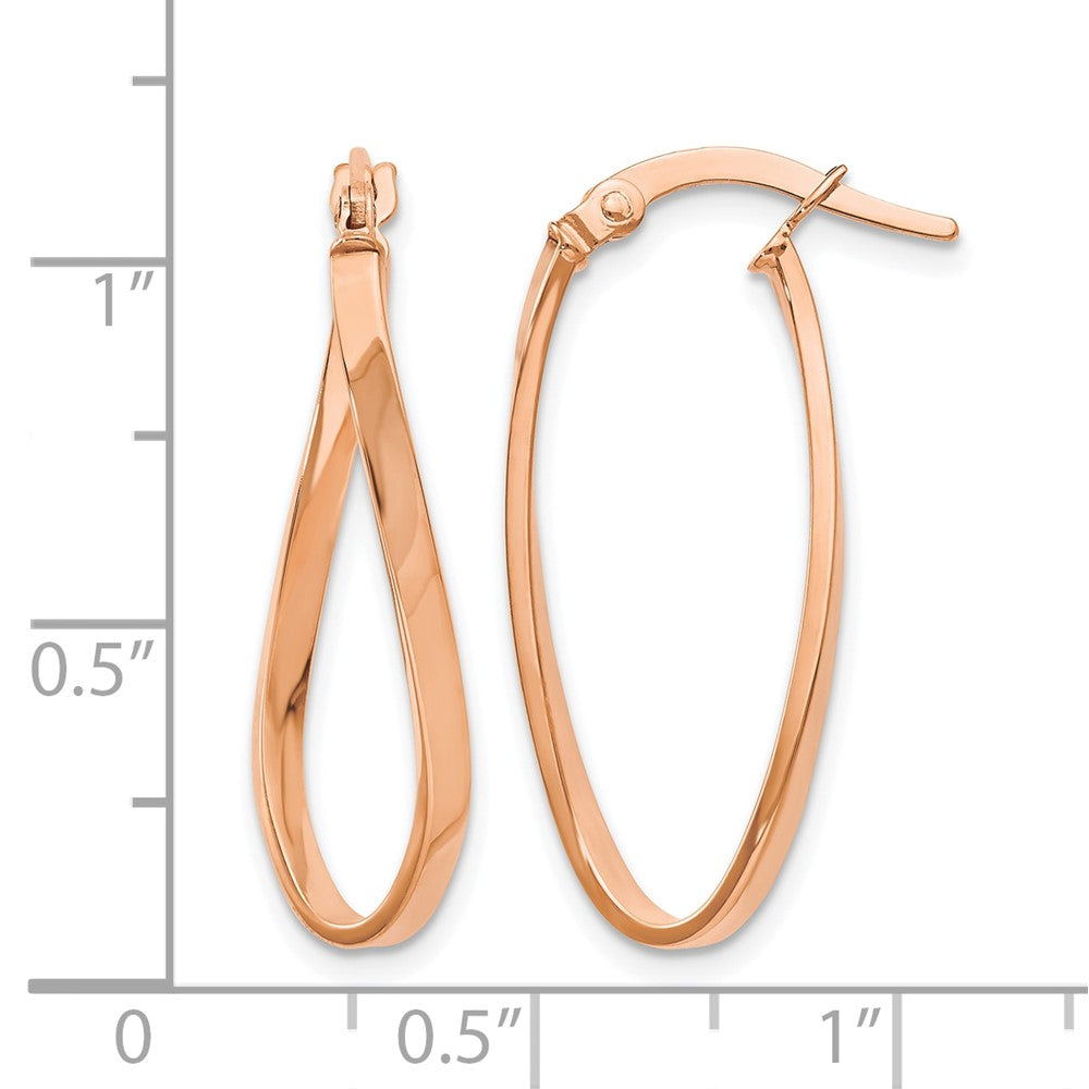 10K Roségold Poliert Klappbar Creolen